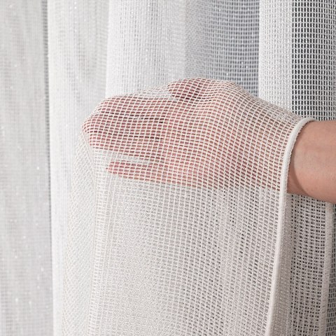 MALIA Firana fantazyjna z ołowianką, wys. 300cm, kolor 002 biały 578039/OLO/002/000300/1