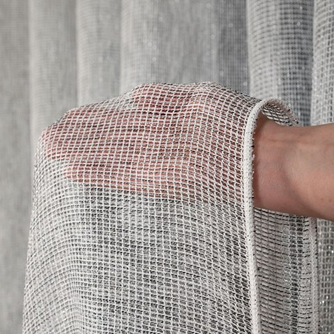 MALIA Firana fantazyjna z ołowianką, wys. 300cm, kolor 006 szary 578039/OLO/006/000300/1