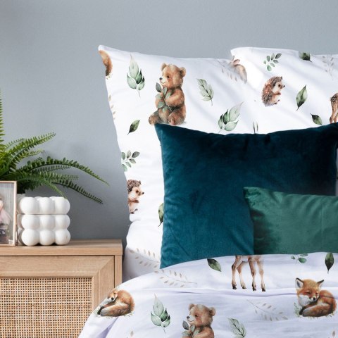 ZWIERZĘTA LEŚNE Komplet pościeli PREMIUM z satyny bawełnianej 160x200cm, zadruk dwustronny T20001/SAT/ ZWIERZĘTA LEŚNE Komplet pościeli PREMIUM z satyny bawełnianej 160x200cm, zadruk dwustronny T20001/SAT/