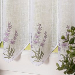 Zazdrostka haftowana panelowa na batyście, wys. 45cm, kolor biały 034826/420/001/000045/1