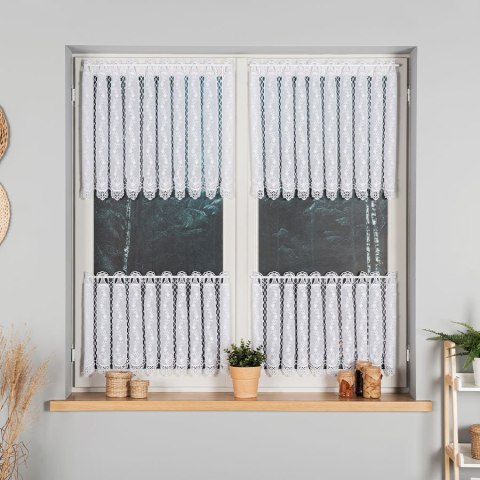 Zazdrostka haftowana panelowa na batyście, wys. 75cm, kolor biały 015589/420/001/000075/1 Zazdrostka haftowana panelowa na batyście, wys. 75cm, kolor biały 015589/420/001/000075/1