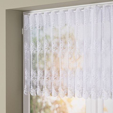 Zazdrostka żakardowa ze wzorem pasowym, wys. 70cm, kolor biały 360990/000/001/000070/1 Zazdrostka żakardowa ze wzorem pasowym, wys. 70cm, kolor biały 360990/000/001/000070/1