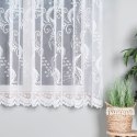 Firanka żakardowa ze wzorem po całości, wys. 180cm, kolor biały 019245/000/001/000180/1