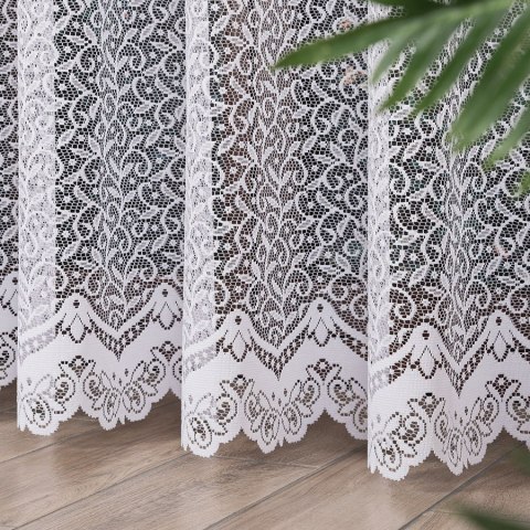 Firanka żakardowa ze wzorem po całości, wys. 220cm, kolor biały 004542/000/001/000220/1