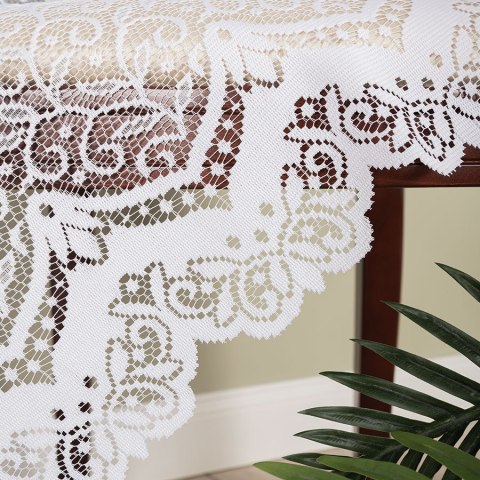 Firanka żakardowa ze wzorem po całości, wys. 220cm, kolor biały 004542/000/001/000220/1