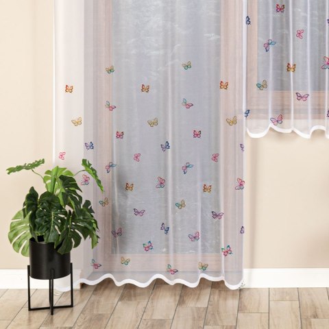 MOTYLKI Firanka żakardowa gotowa na prosto, 240x140cm, kolor biały P00310/FBP/001/140240/1 MOTYLKI Firanka żakardowa gotowa na prosto, 240x140cm, kolor biały P00310/FBP/001/140240/1