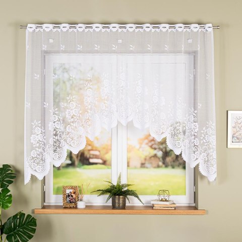 SARA Firanka z oczkami tkanymi, 140x300cm, kolor biały 044330/FBL/001/300140/1