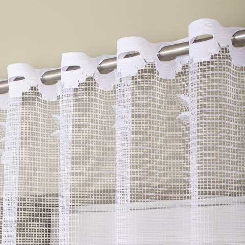 SARA Firanka z oczkami tkanymi, 140x300cm, kolor biały 044330/FBL/001/300140/1