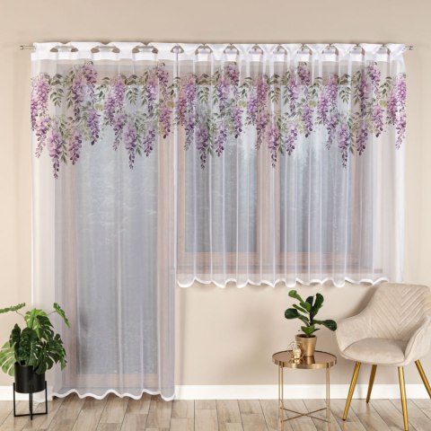 WISTERIA Firanka żakardowa gotowa na prosto, 240x140cm, kolor biały P00309/FBP/001/140240/1 WISTERIA Firanka żakardowa gotowa na prosto, 240x140cm, kolor biały P00309/FBP/001/140240/1