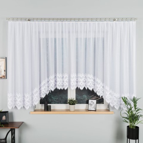 FELICJA Firanka żakardowa gotowa ze wzorem na samym dole, 160x500cm, kolor biały 018989/FBL/001/500160/ FELICJA Firanka żakardowa gotowa ze wzorem na samym dole, 160x500cm, kolor biały 018989/FBL/001/500160/