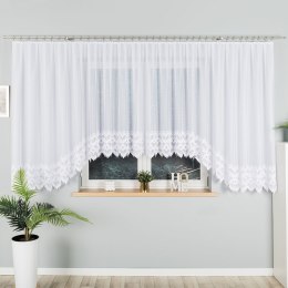 FELICJA Firanka żakardowa gotowa ze wzorem na samym dole, 160x600cm, kolor biały 018989/FBL/001/600160/