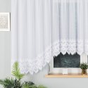 FELICJA Firanka żakardowa gotowa ze wzorem na samym dole, 160x600cm, kolor biały 018989/FBL/001/600160/