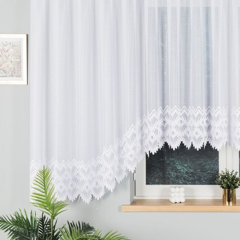 FELICJA Firanka żakardowa gotowa ze wzorem na samym dole, 160x600cm, kolor biały 018989/FBL/001/600160/ FELICJA Firanka żakardowa gotowa ze wzorem na samym dole, 160x600cm, kolor biały 018989/FBL/001/600160/
