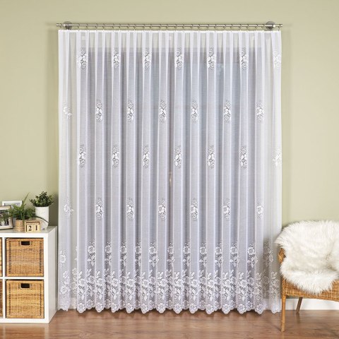 Firanka żakardowa, pasowa, wys. 250cm, kolor biały 361740/000/001/000250/1 Firanka żakardowa, pasowa, wys. 250cm, kolor biały 361740/000/001/000250/1