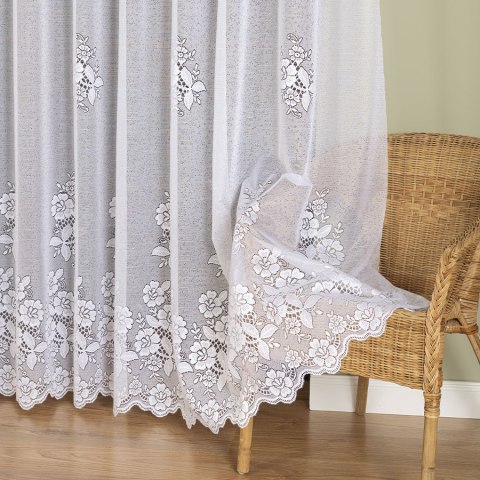 Firanka żakardowa, pasowa, wys. 250cm, kolor biały 361740/000/001/000250/1 Firanka żakardowa, pasowa, wys. 250cm, kolor biały 361740/000/001/000250/1