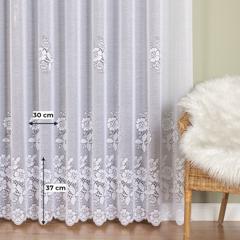 Firanka żakardowa, pasowa, wys. 250cm, kolor biały 361740/000/001/000250/1 Firanka żakardowa, pasowa, wys. 250cm, kolor biały 361740/000/001/000250/1