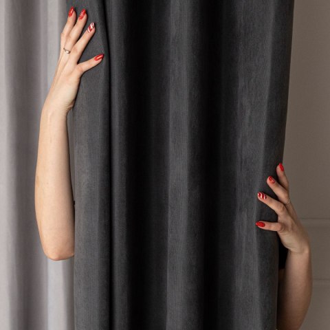 MILAS SOFT Zasłona gotowa na przelotkach, 250x140cm, kolor 800 ciepły grafitowy MILAS1/ZGP/800/140250/1 MILAS SOFT Zasłona gotowa na przelotkach, 250x140cm, kolor 800 ciepły grafitowy MILAS1/ZGP/800/140250/1