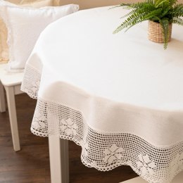 RACHELA Obrus okrągły z ażurem,  fi 130cm, kolor biały 912432/KSP/001/130000/1