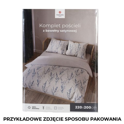 SELA Komplet pościeli z bawełny satynowej 220x200cm 100099/SAT/000/220200/1 SELA Komplet pościeli z bawełny satynowej 220x200cm 100099/SAT/000/220200/1
