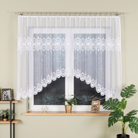 ŻANETA Firanka żakardowa gotowa, 135x400cm, kolor biały 181043/FBL/001/400135/1 ŻANETA Firanka żakardowa gotowa, 135x400cm, kolor biały 181043/FBL/001/400135/1