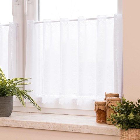 Zazdrostka żakardowa ze wzorem na samym dole, wys. 50cm, kolor biały 361930/000/001/000050/1 Zazdrostka żakardowa ze wzorem na samym dole, wys. 50cm, kolor biały 361930/000/001/000050/1