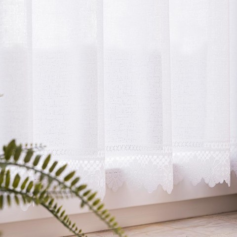 Zazdrostka żakardowa ze wzorem na samym dole, wys. 70cm, kolor biały 361930/000/001/000070/1 Zazdrostka żakardowa ze wzorem na samym dole, wys. 70cm, kolor biały 361930/000/001/000070/1