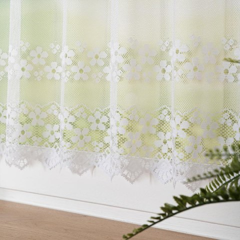 Zazdrostka żakardowa ze wzorem pasowym, wys. 100cm, kolor biały 356420/000/001/000100/1