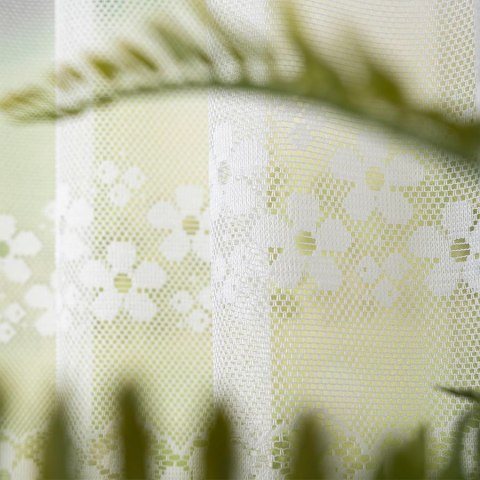 Zazdrostka żakardowa ze wzorem pasowym, wys. 100cm, kolor biały 356420/000/001/000100/1