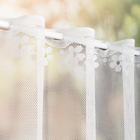 Zazdrostka żakardowa ze wzorem pasowym, wys. 120cm, kolor biały 356420/000/001/000120/1