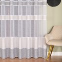 Firanka fantazyjna z ołowianką, wys. 300cm, kolor 003 biały z beżowo-szarymi pasami 001827/OLO/003/000300/1