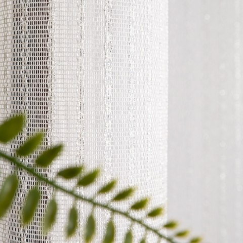 Firanka fantazyjna z ołowianką, wys. 300cm, kolor 004 biały ze srebrną nitką 002047/OLO/004/000300/1