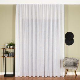 Firanka fantazyjna z ołowianką, wys. 300cm, kolor 004 biały ze srebrną nitką 002047/OLO/004/000300/1