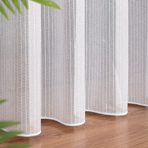 Firanka fantazyjna z ołowianką, wys. 300cm, kolor 004 biały ze srebrną nitką 002047/OLO/004/000300/1