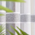 Firanka fantazyjna z ołowianką, wys. 300cm, kolor 007 biały z jasnoszarymi pasami 001827/OLO/007/000300/1