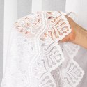Firanka żakardowa ze wzorem pasowym, wys. 160cm, kolor biały 018534/000/001/000160/1