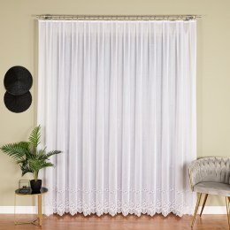 Firanka żakardowa ze wzorem pasowym, wys. 250cm, kolor biały 018534/000/001/000250/1