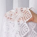 Firanka żakardowa ze wzorem pasowym, wys. 250cm, kolor biały 018534/000/001/000250/1