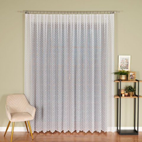 Firanka żakardowa ze wzorem po całośc, wys. 250cm, kolor biały 131010/000/001/000250/1