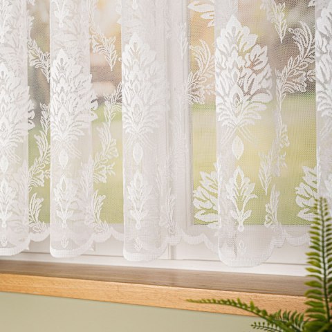 Firanka żakardowa ze wzorem po całości, wys. 155cm, kolor biały 022130/000/001/000155/1