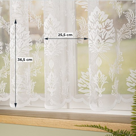 Firanka żakardowa ze wzorem po całości, wys. 155cm, kolor biały 022130/000/001/000155/1