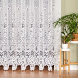 Firanka żakardowa ze wzorem po całości, wys. 220cm, kolor biały 361090/000/001/000220/1