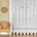 Firanka żakardowa ze wzorem po całości, wys. 220cm, kolor biały 361090/000/001/000220/1