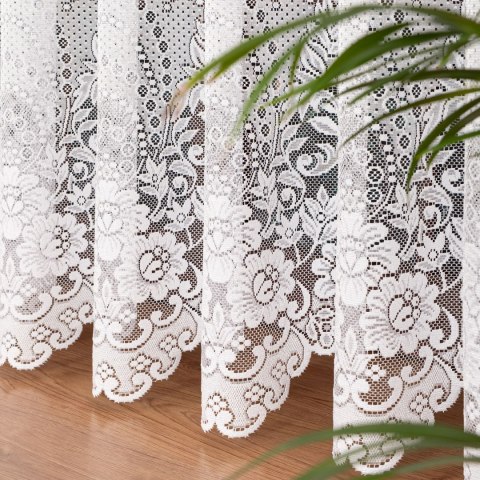 Firanka żakardowa ze wzorem po całości, wys. 230cm, kolor biały 361090/000/001/000230/1