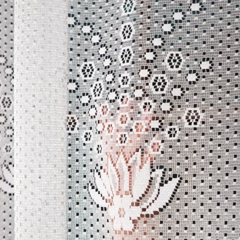 Firanka żakardowa ze wzorem po całości, wys. 230cm, kolor biały 361090/000/001/000230/1