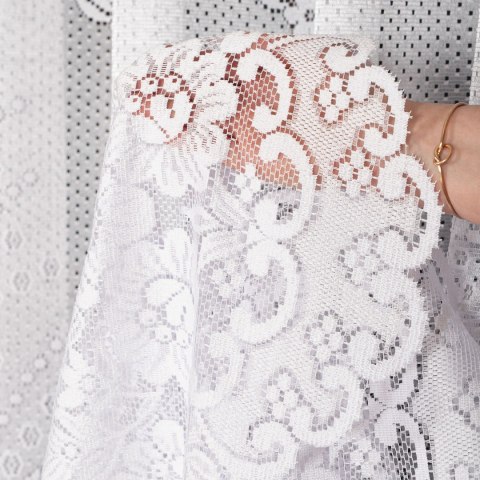 Firanka żakardowa ze wzorem po całości, wys. 230cm, kolor biały 361090/000/001/000230/1