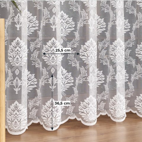 Firanka żakardowa ze wzorem po całości, wys. 250cm, kolor biały 022130/000/001/000250/1