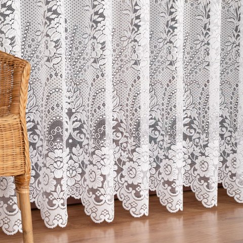 Firanka żakardowa ze wzorem po całości, wys. 300cm, kolor biały 361090/000/001/000300/1