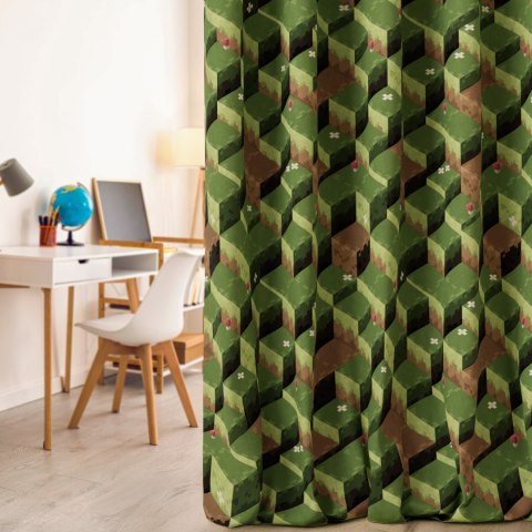 PIKSELOWY ŚWIAT Tkanina dekoracyjna typu MILAS, szer. 165cm, kolor 002 zielony D00374/MIL/002/165000/1