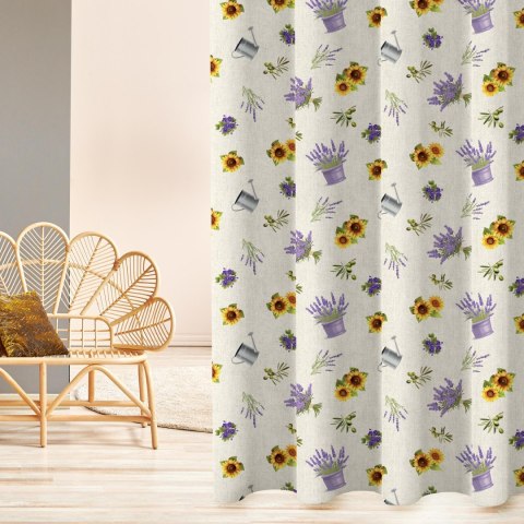 SŁONECZNIKI Z LAWENDĄ Tkanina dekoracyjna OXFORD WODOODPORNY, szer. 135cm, kolor 009 D00329/OXW/009/135000/1