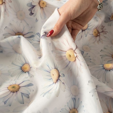 STOKROTKI Tkanina dekoracyjna NINA WODOODPORNA, szer. 160cm, kolor biały D00206/NIW/001/160000/1